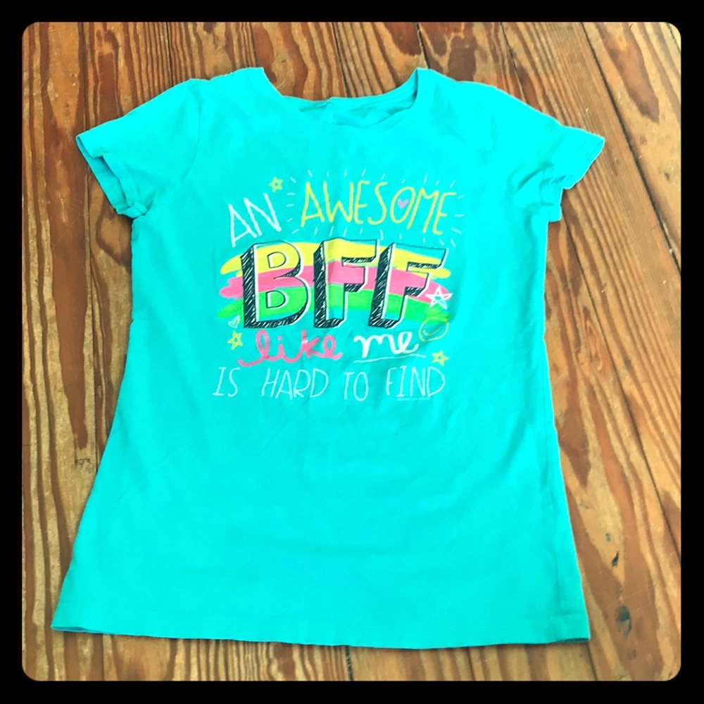 Blue tee shirt with quotes